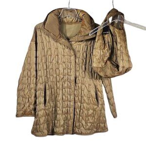 Mycra Pac Reversible Rain Coat Sz 8 Packable Mini Donatella Shimmer Bronze w Bag